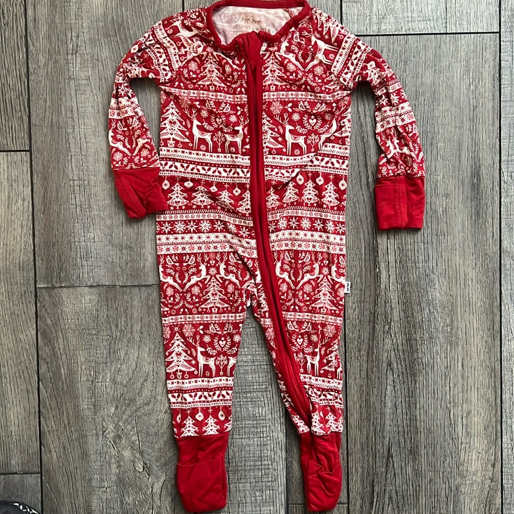 Little Sleepies 3-6m Reindeer Cheer Zippy (Like New)